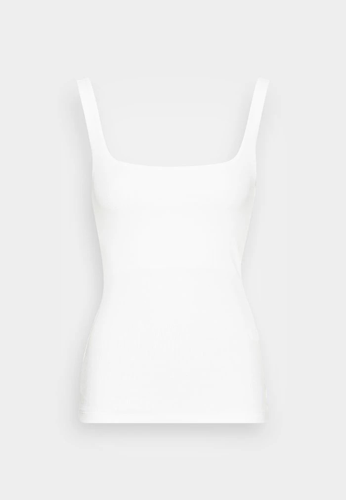 T-Shirt ANNA FIELD Anna Field Minimal Tank With Square Round Neckline Blanche Femme | UHE-0537622